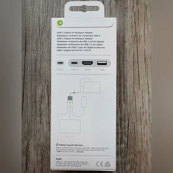 Apple USB-C Digital AV Multiport Adapter, Color: White, Model: A2119 - Picture 7 of 8